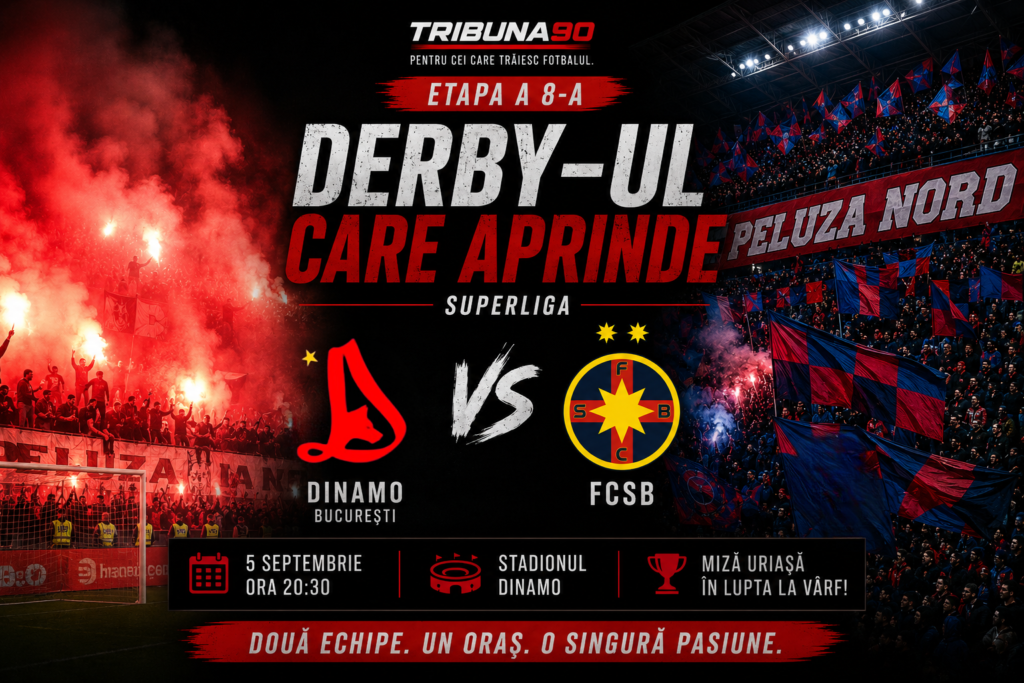 Dinamo – FCSB, derby-ul care aprinde etapa a 8-a